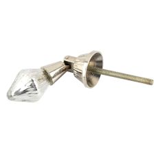Silver Almond Glass Pull Cabinet Knob
