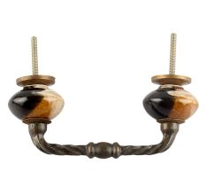 Brown And Black Ceramic Cut Bridge Handle