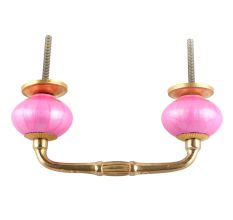 Solid Dark Neon Pink Ceramic Bridge Handle