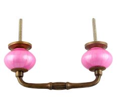 Solid Dark Neon Pink Ceramic Bridge Handle