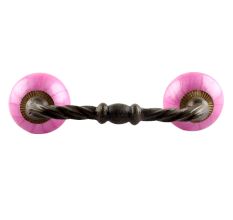 Solid Dark Neon Pink Ceramic Cut Bridge Handle