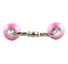 Solid Dark Neon Pink Ceramic Cut Bridge Handle