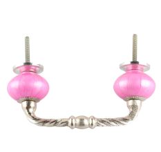 Solid Dark Neon Pink Ceramic Cut Bridge Handle