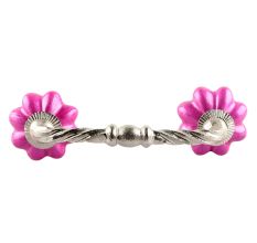 Solid Neon Pink Melon Ceramic Cut Bridge Handle