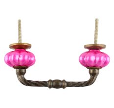 Solid Neon Pink Melon Ceramic Cut Bridge Handle