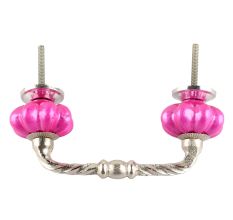 Solid Neon Pink Melon Ceramic Cut Bridge Handle