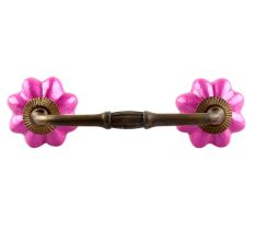 Solid Neon Pink Ceramic Melon Bridge Handle