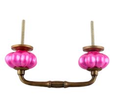 Solid Neon Pink Ceramic Melon Bridge Handle