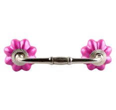 Solid Neon Pink Ceramic Melon Bridge Handle