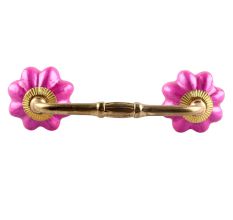 Solid Neon Pink Ceramic Melon Bridge Handle