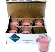 Set Of 6 Amour Rose Votive Candle