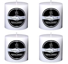Set Of 4 Tropical Citronella Outdoor Pillar Candle