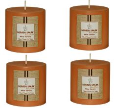 Set Of 4 Buttery Vanilla Solid Pillar  Candle