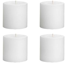 Set Of 4 White Outdoor Pillar  Candle