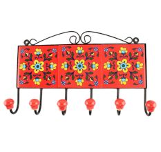 Red Tiny Flower Ceramic Tile Hook Online