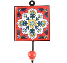 White Ceramic Floral Tile Hook Online