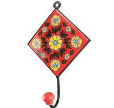 Yellow Wheel Tiny Flower Ceramic Tile Hook