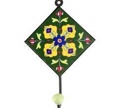Yellow Floral Ceramic Tile Hook Online