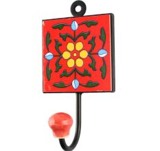Red Tiny Flower CEramic Tile Hook