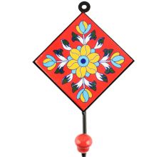 Sunflower Ceramic Tile Hook in Red