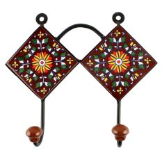 Dark Brown Wheel Flower Ceramic Tile Hook