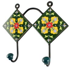 Yellow Flower Ceramic Tile Hook