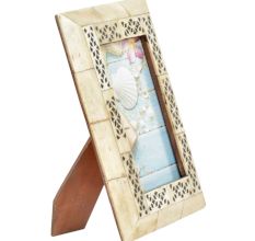 Delicate Bone Black Leaves Photo Frame
