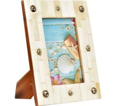 Elegant Tiled Bone Inlaid Photo Frame