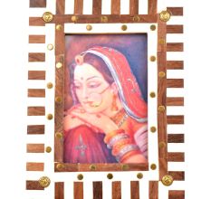 Wood And Bone Striped Design Photo Frame