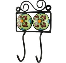 Mix Ceramic Floral Tile Hook