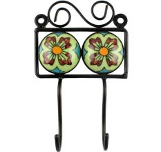 Mix Ceramic Floral Tile Hook