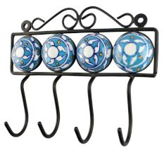 Ceramic Floral Tile Hook 