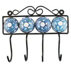Ceramic Floral Tile Hook 
