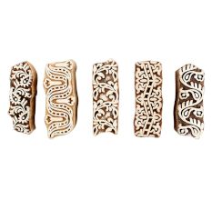 Set of 5 Piece New Mix Wooden Printing Blocks