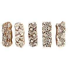 Set of 5 Piece New Mix Wooden Printing Blocks