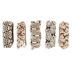 Set of 5 Piece New Mix Wooden Printing Blocks