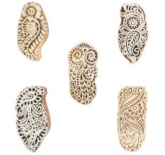 Set of 5 Piece New Mix Wooden Printing Blocks