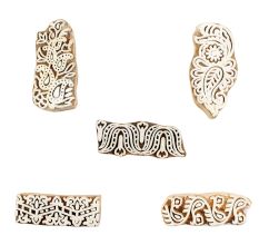Set of 5 Piece New Mix Wooden Printing Blocks