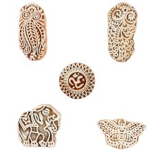 Set of 5 Piece New Mix Wooden Printing Blocks