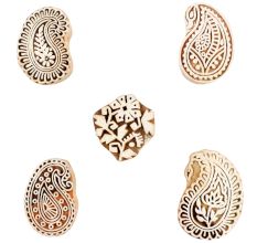 Set of 5 Piece New Mix Wooden Printing Blocks