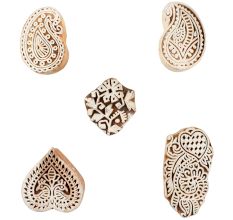 Set of 5 Piece New Mix Wooden Printing Blocks