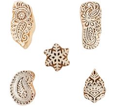 Set of 5 Piece New Mix Wooden Printing Blocks