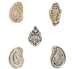 Set of 5 Piece New Mix Wooden Printing Blocks