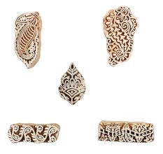 Set of 5 Piece New Mix Wooden Printing Blocks