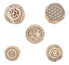Set of 5 Piece New Mix Wooden Printing Blocks