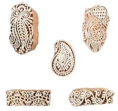 Set of 5 Piece New Mix Wooden Printing Blocks