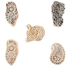 Set of 5 Piece New Mix Wooden Printing Blocks