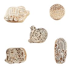 Set of 5 Piece New Mix Wooden Printing Blocks