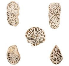 Set of 5 Piece New Mix Wooden Printing Blocks
