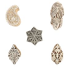 Set of 5 Piece New Mix Wooden Printing Blocks